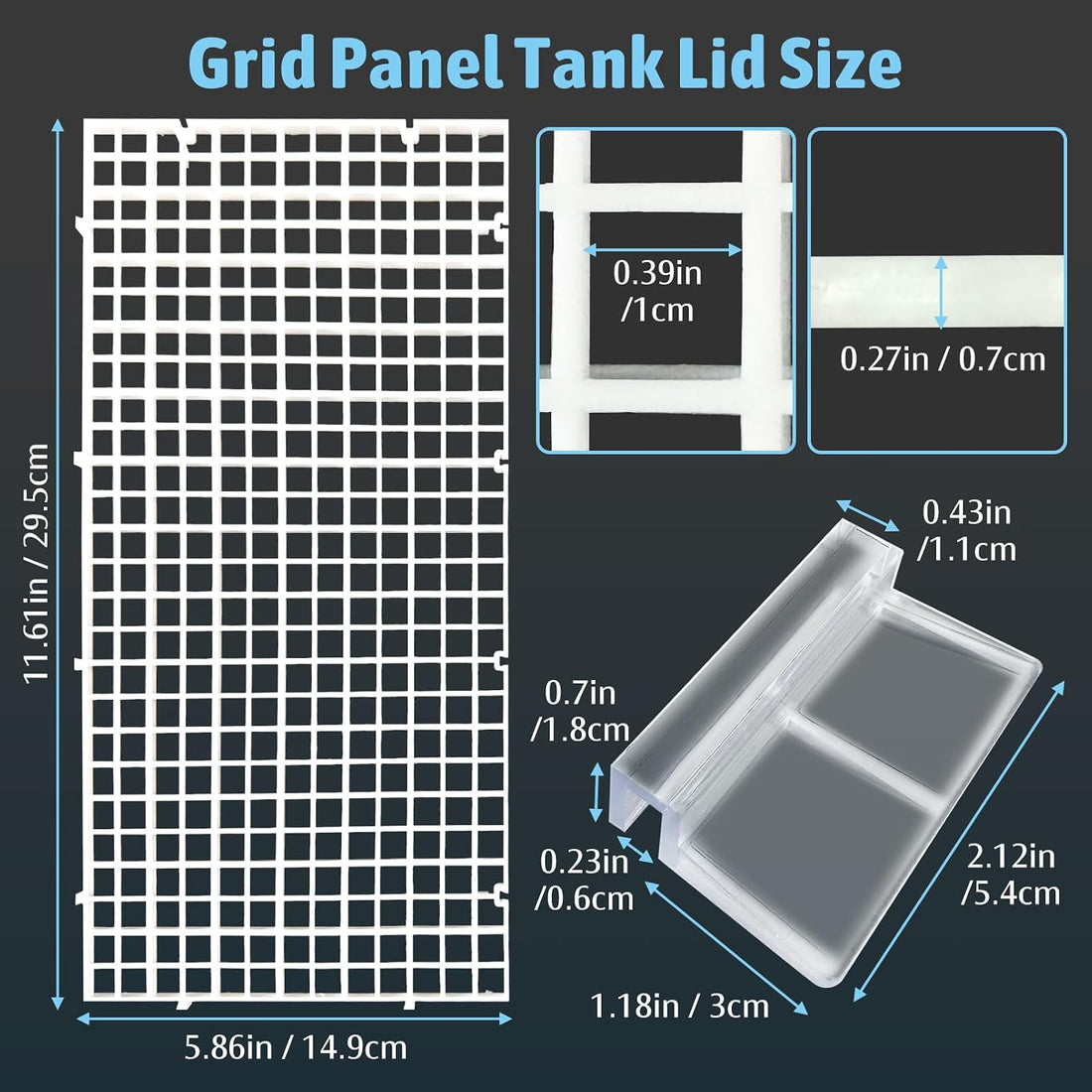 Hamiledyi Plastic Aquarium Divider with Clips Grid Panel Aquarium Lid