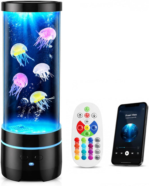 Jellyfish Lamp with Bluetooth Speaker, White Noise Machine