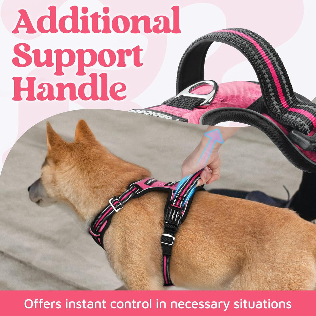 rabbitgoo Dog Harness for Large Dogs, No Pull Pet Vest with 3 Buckles