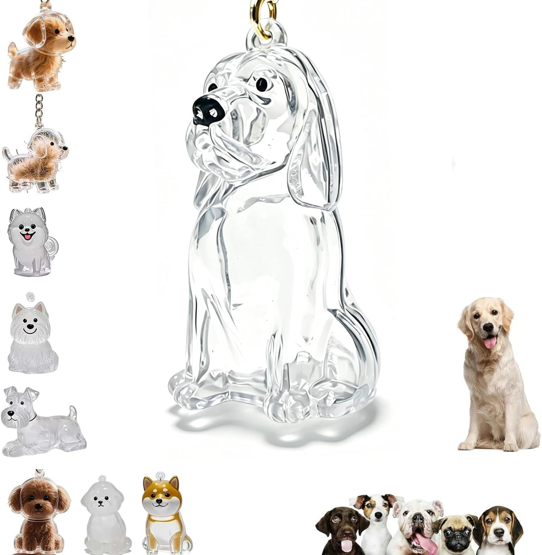 Dog Hair Collector Keychain Charm Memorial Storage Box,Pet Hairs