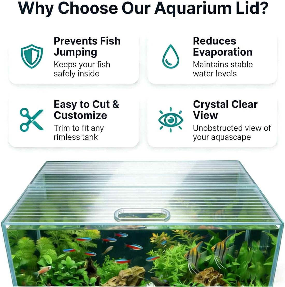 Aquarium Canop Polycarbonate 15.37 x 7.63 x 0.24 for 5/10 Gallon