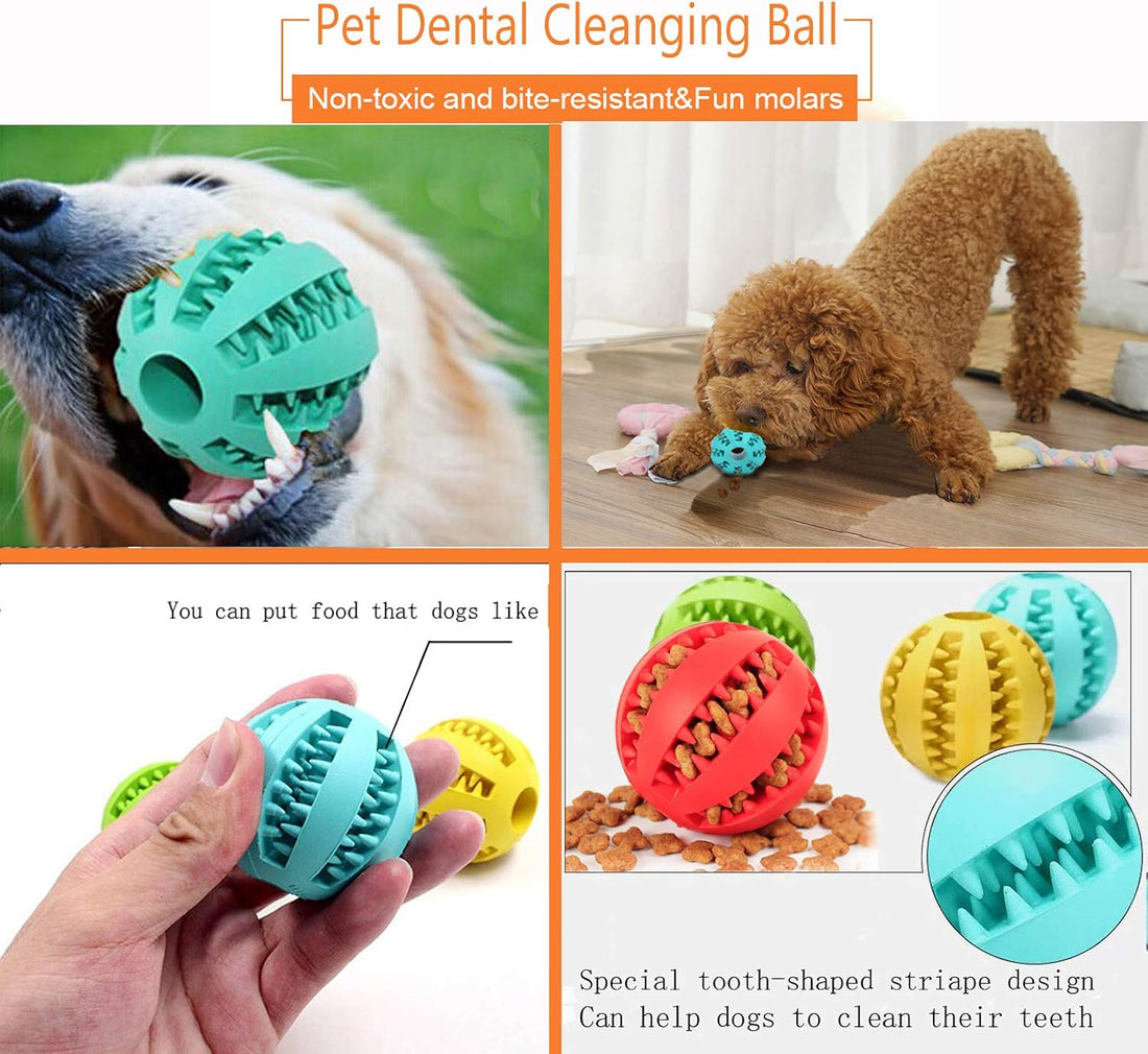 Sunglow 2 Pack Dog Toy Ball，Nontoxic Bite Resistant Teething Toys