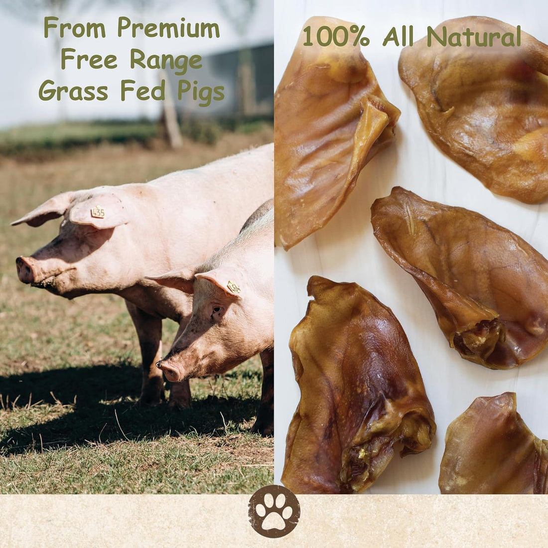 Top Dog Chews – 100 Pack, Pig Ears for Dogs, Whole