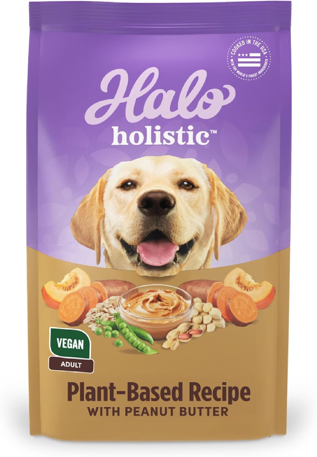 Halo Holistic Dry Dog Food, Vegan Plant-Based Recipe, Superfoods
