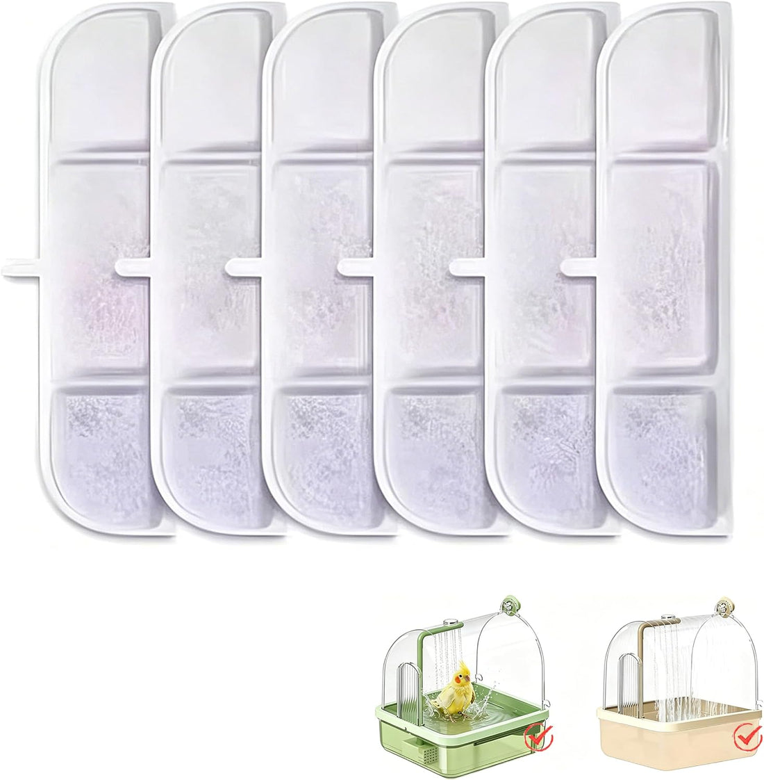 Bird Bath for Cage with Pump, Parrot Shower Bathtub Running Water