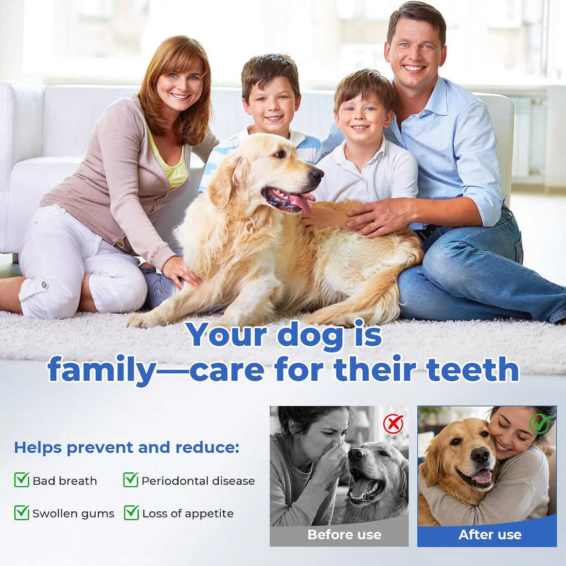 Dog Ultrasonic Tooth Cleaner, Pet Plaque and Tartar Remover IPX6