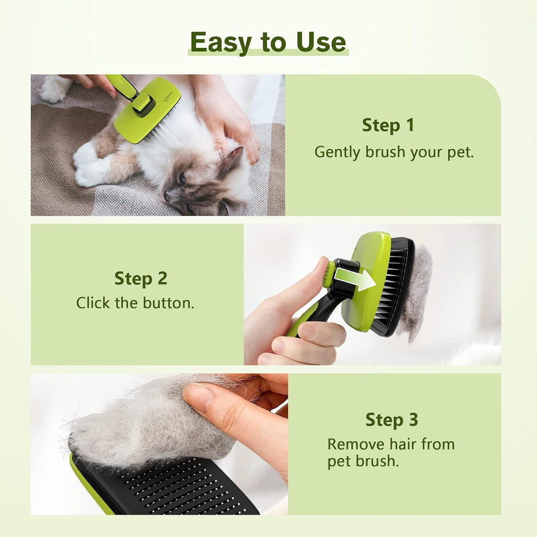 Pecute Self-Cleaning Slicker Brush for Dogs, Cats