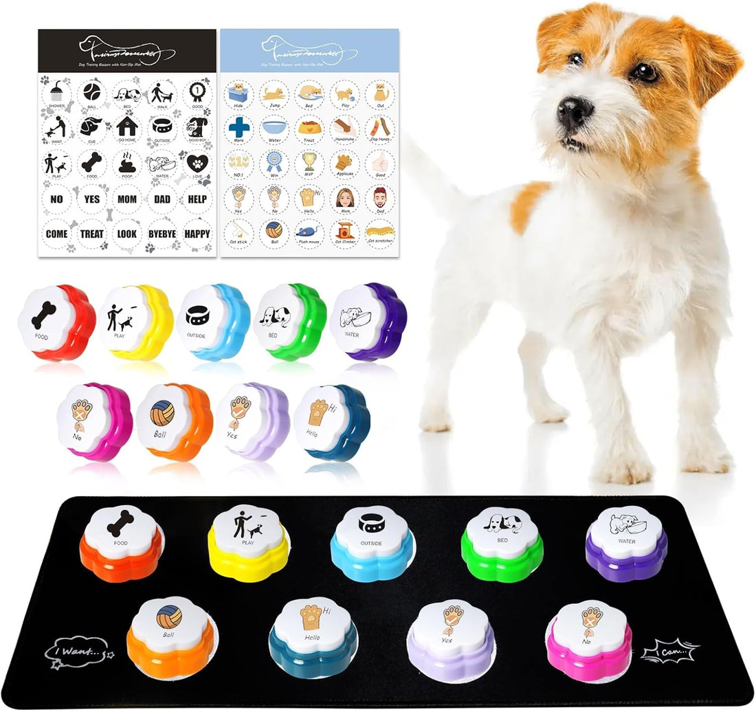 Dog Buttons for Communication, 9pcs Recordable Talking Buttons Set