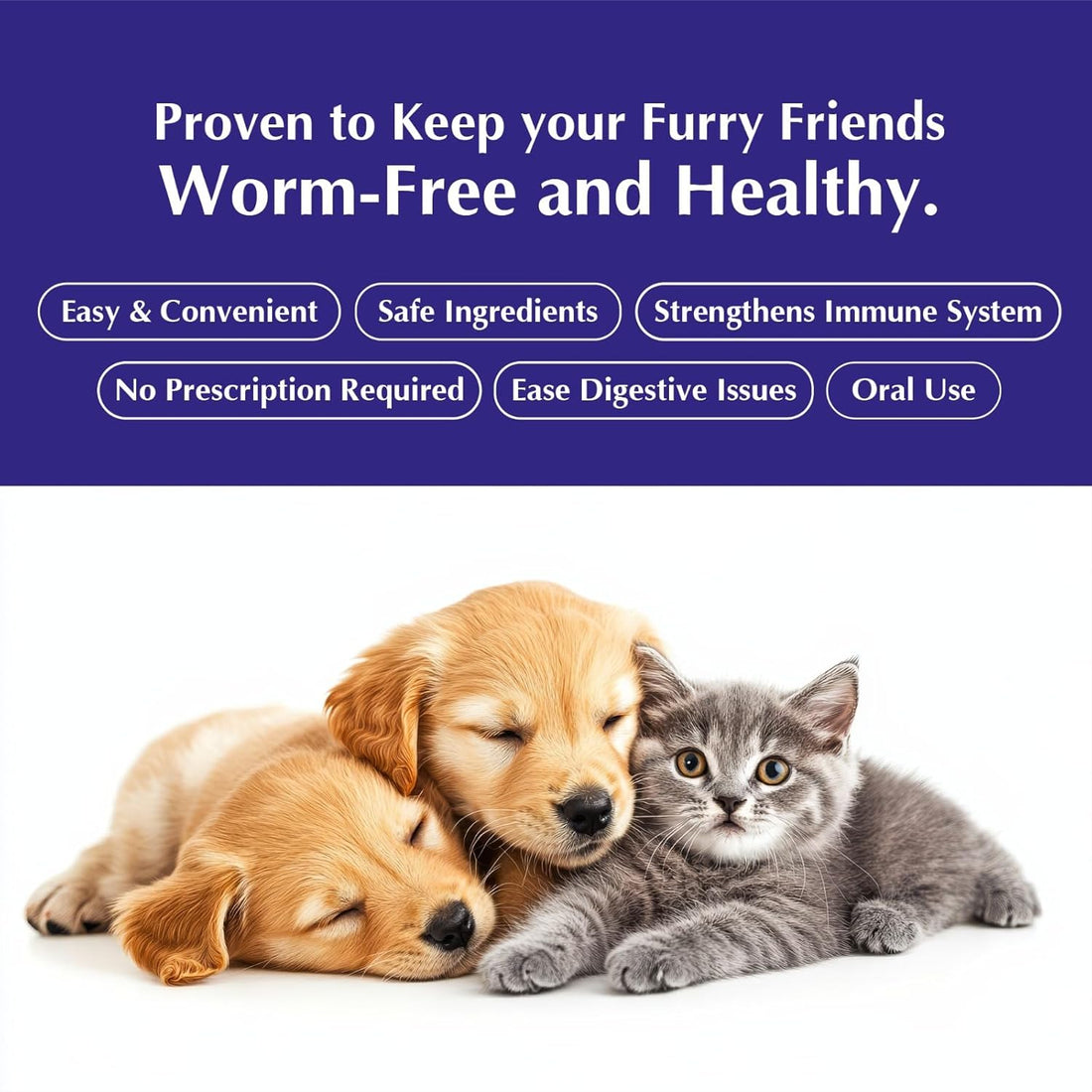 No More Worms in Cats and Dogs- Dewormer for Cats and Dewormer