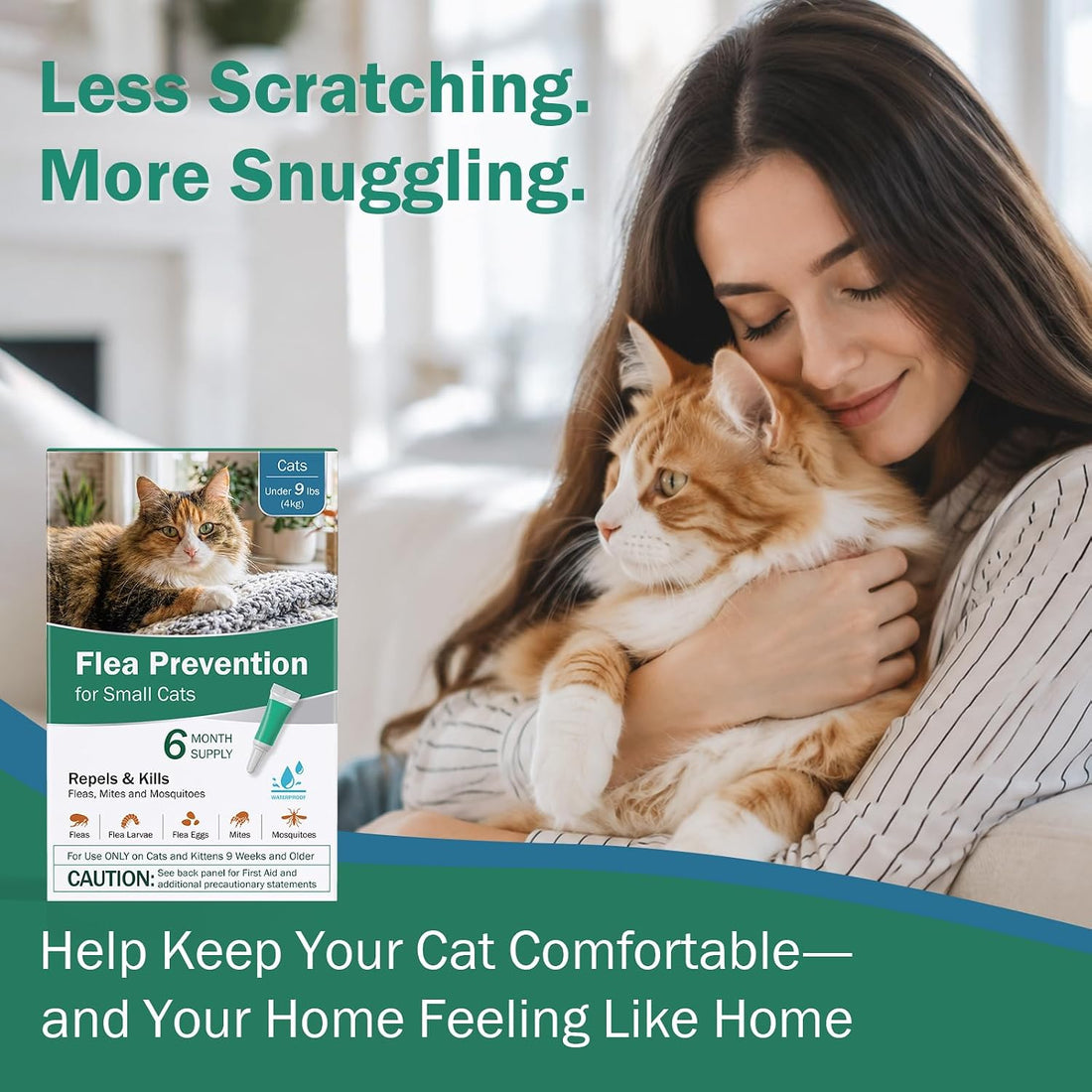 Cat Flea Treatment - Topical Flea Treatment for Cats Under 9 lbs
