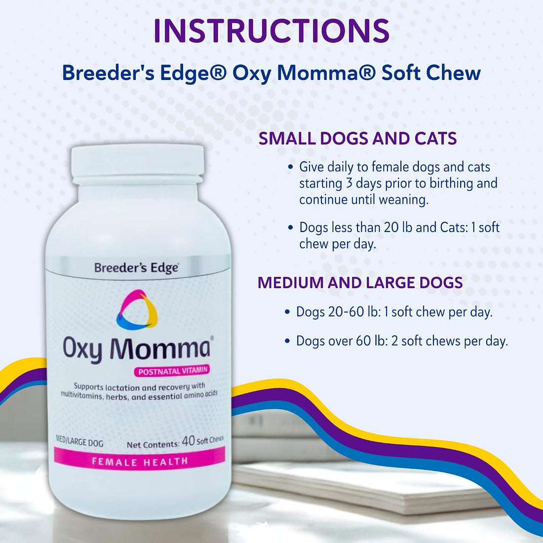 Breeder's Edge Oxy Momma Postnatal Soft Chews, Medium & Large Dogs