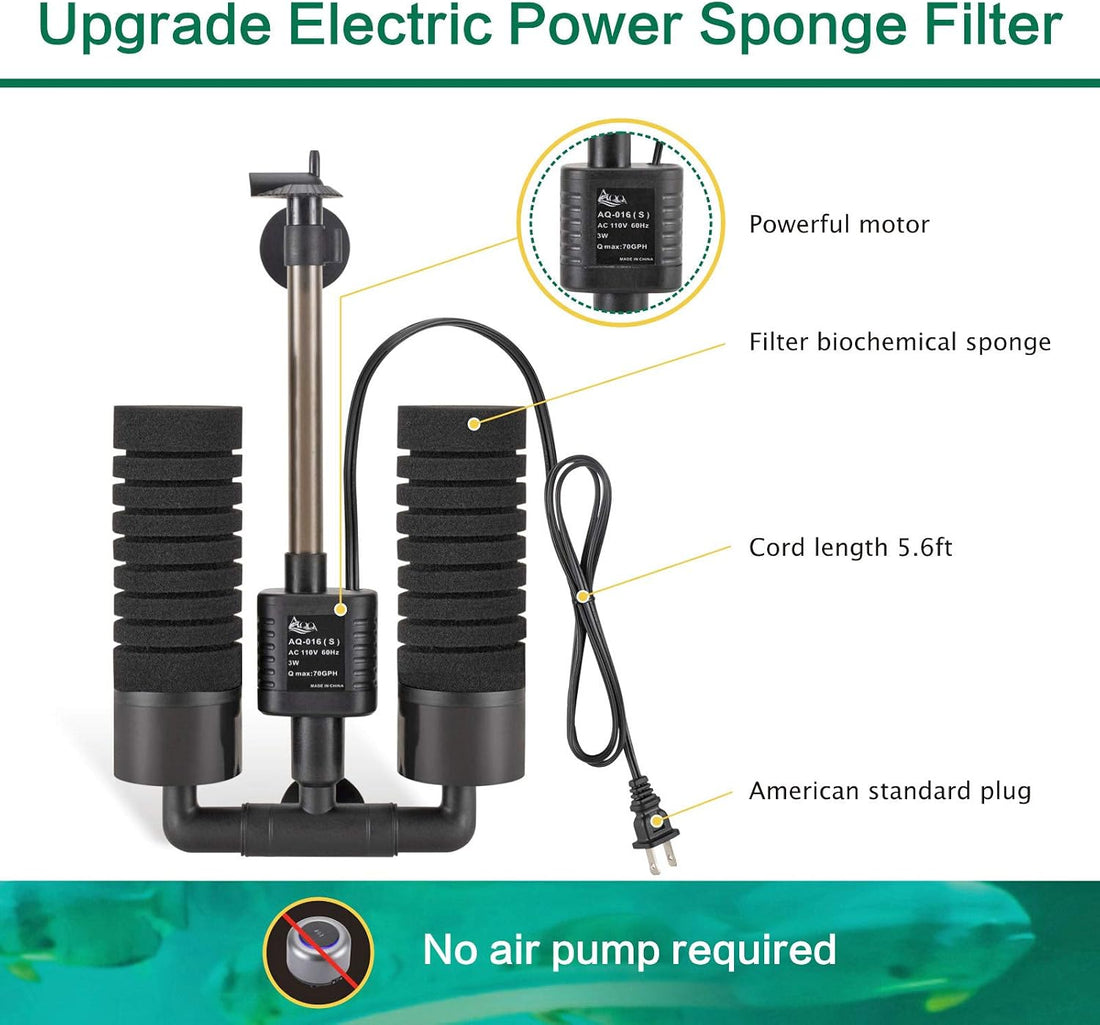 AQQA Electric Sponge Filter for Aquarium