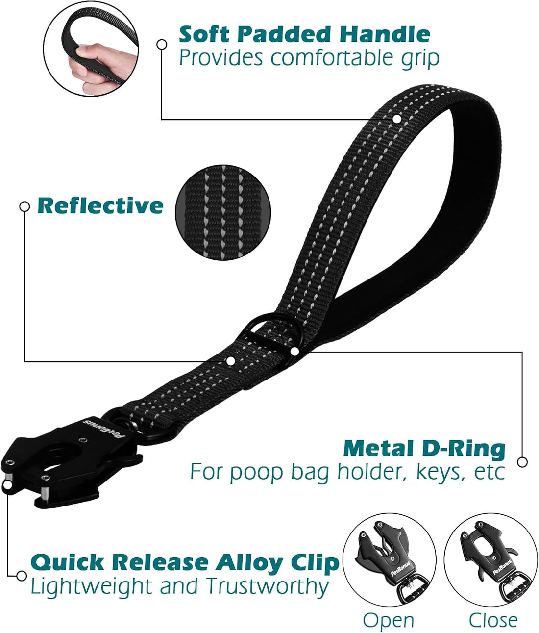 PetBonus Heavy Duty Short Dog Leash