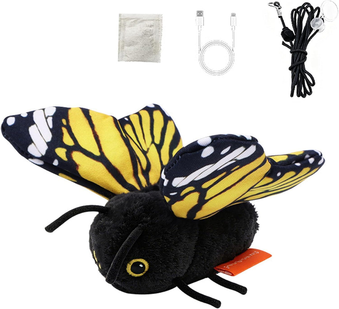 Interactive Cat Toy, Smart Flapping Wings Butterfly (No Flying