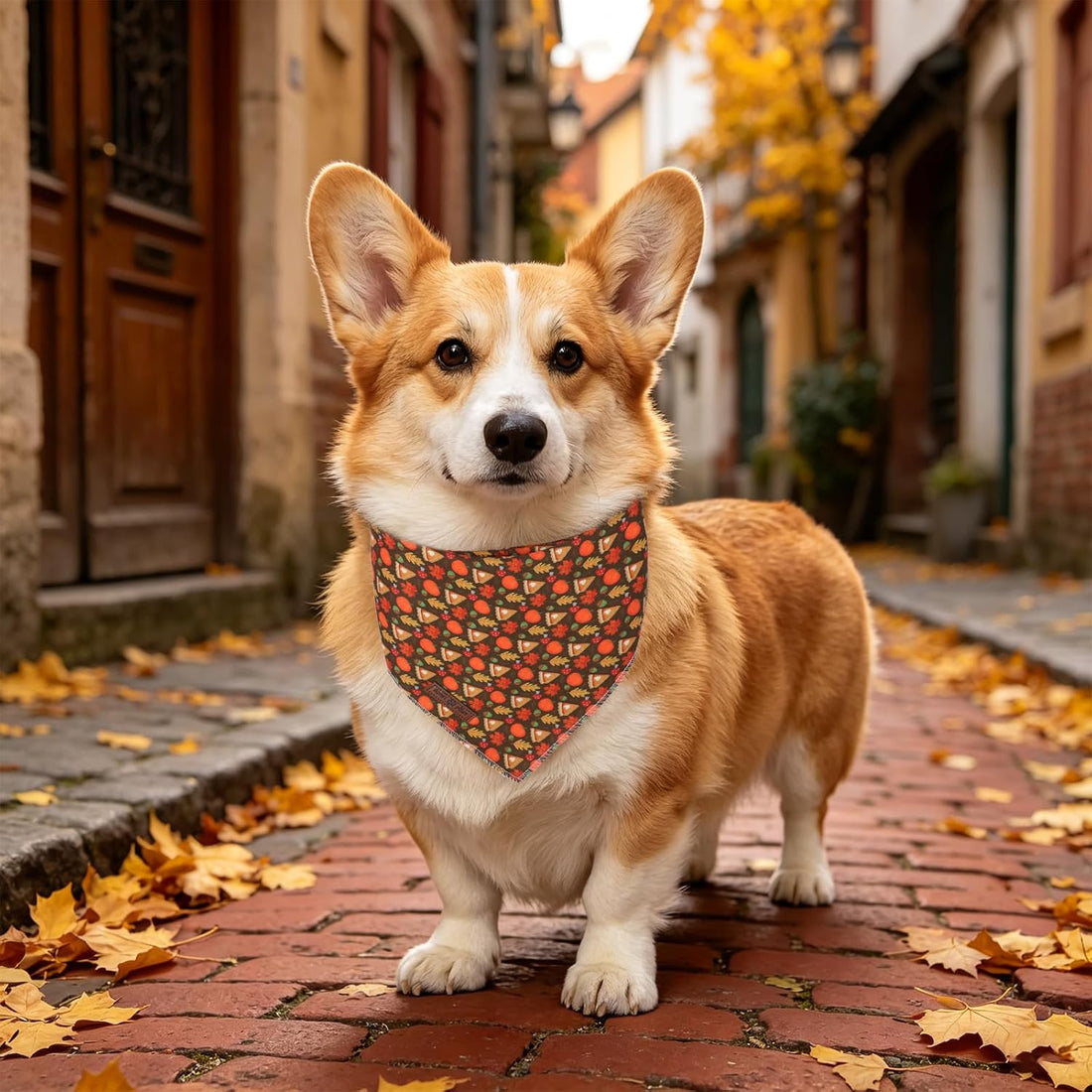 Lionet Paws Halloween Pumpkin Dog Bandana Washable Cotton