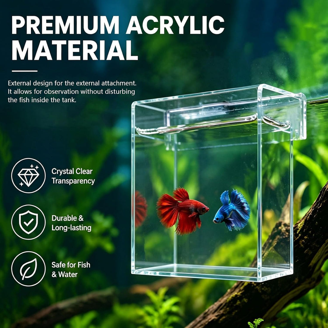 Fish Breeder Box for Aquarium, Hanging Acclimation Box