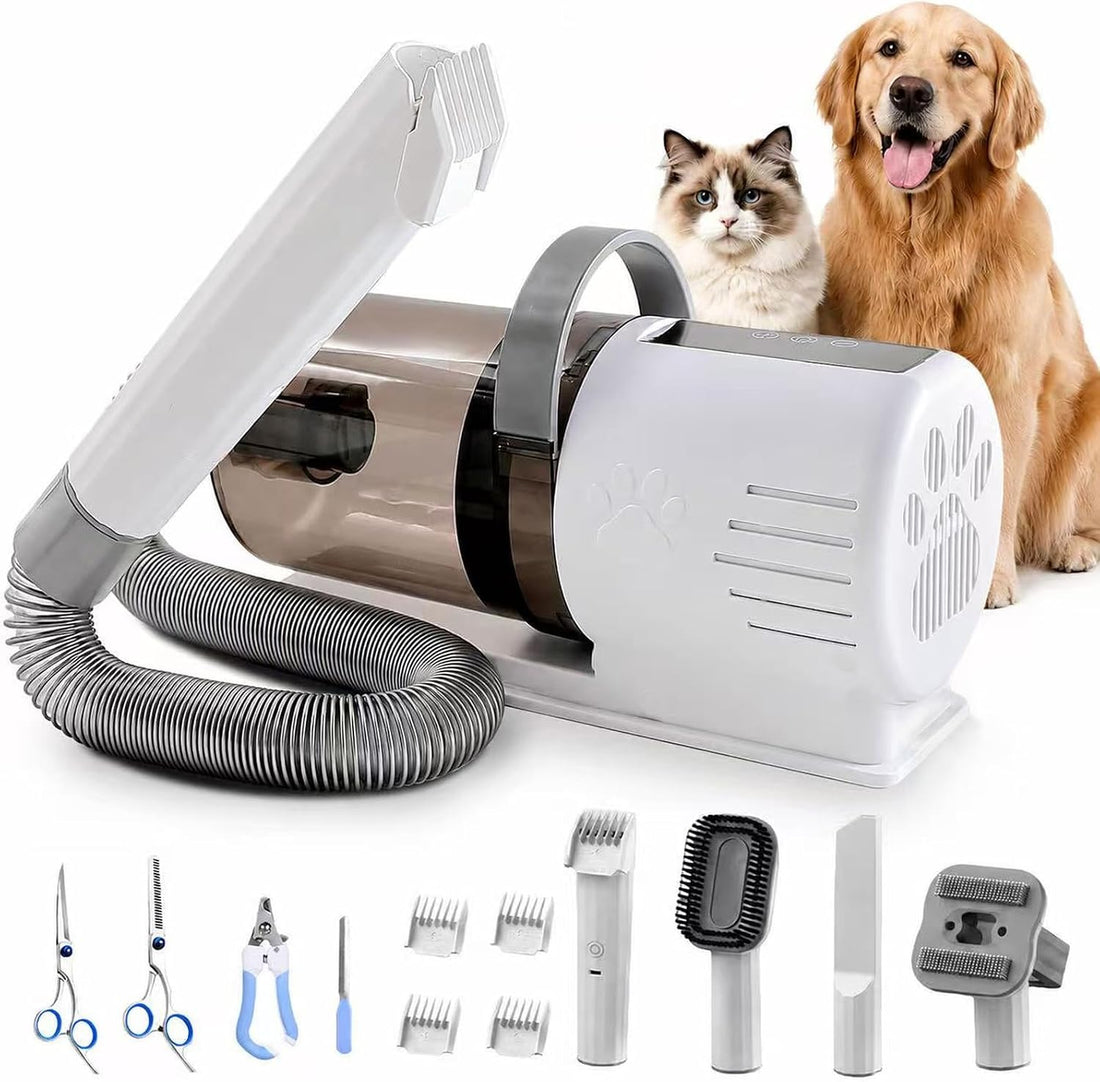 Dog Grooming Vacuum, Pet Grooming Kit with Vacuum, Hair Clipper