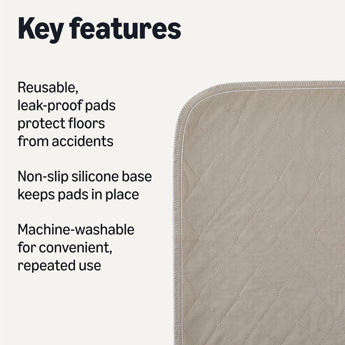 Washable Puppy Pads, Non-Slip Leak-Proof Reusable Dog Pee Pads, 2 Pack
