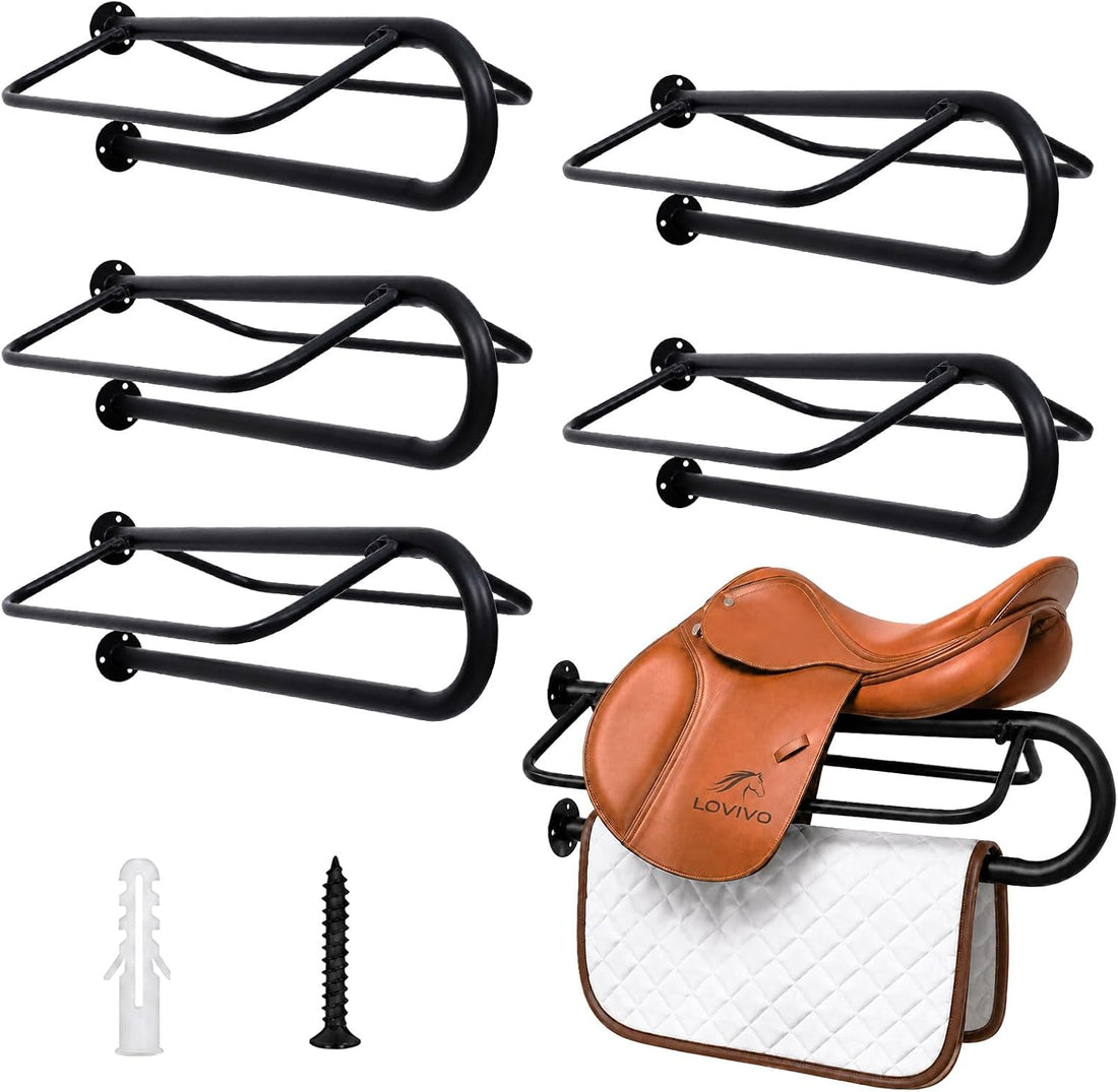 2 Pack Wall Mounted Saddle Racks with Pad Bar