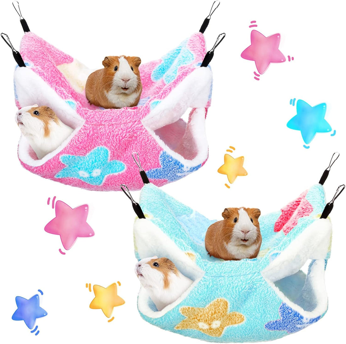 Boao 2 Pcs Guinea Pig Rat Hammock for Pet, Purple, Coffee