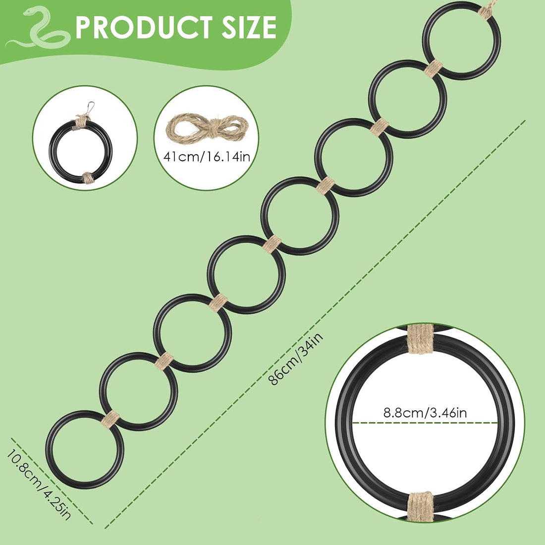 DBNESS Snake Climbing Rings, Ball Python Enclosure Enrichment Ring