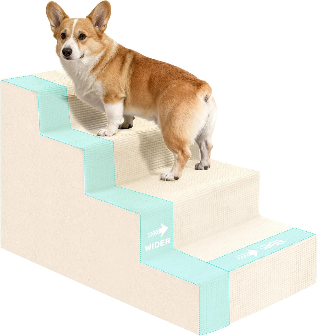 Dog Steps for Bed, 18" H Dog Stairs for Small Dogs