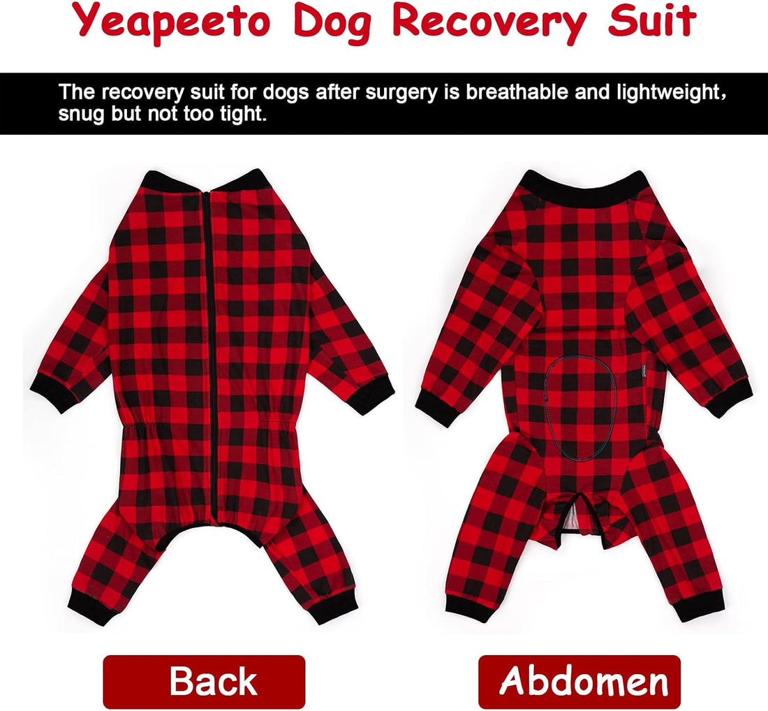 Dog Recovery Suit Full-Zipper After Post-Surgery Large Medium Dogs