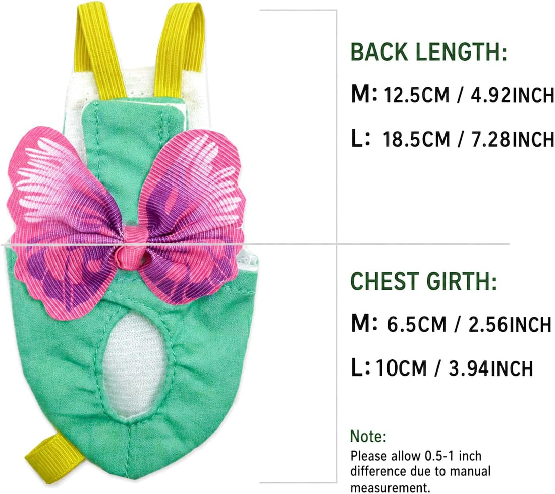 Parrot Diaper Harness with Leash Set for Small/Medium Bird (Size M)