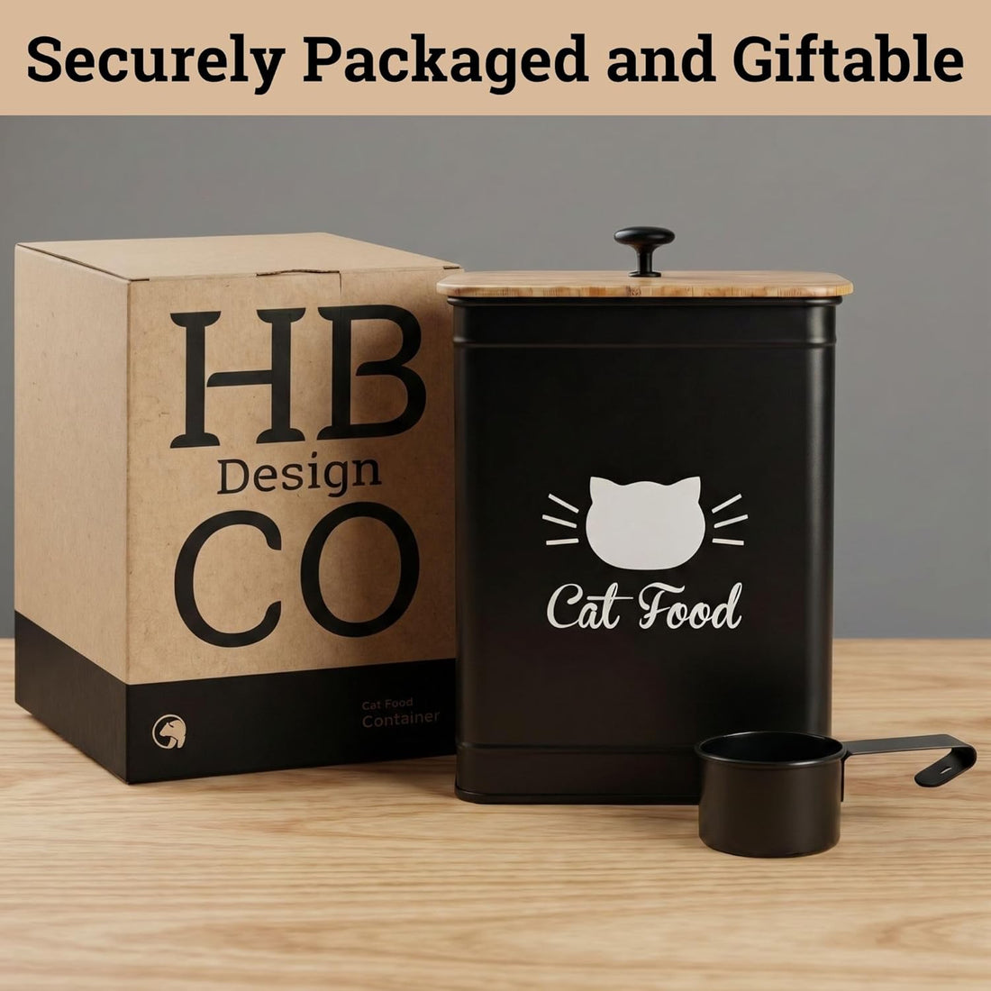 Cat Food Storage Container with Scoop