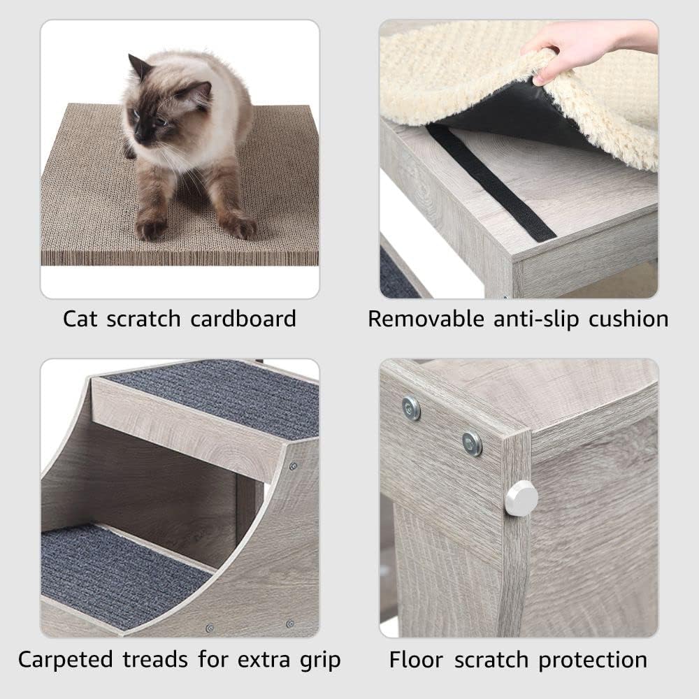 unipaws Pet Bunk Bed with Removable Step for Dog and Cat