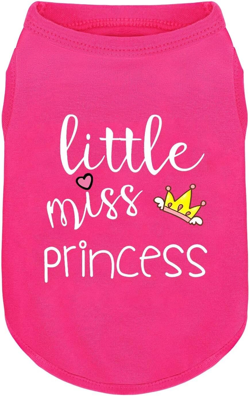 Pink Cotton Dog Shirt with 'Little Miss Princess' Print