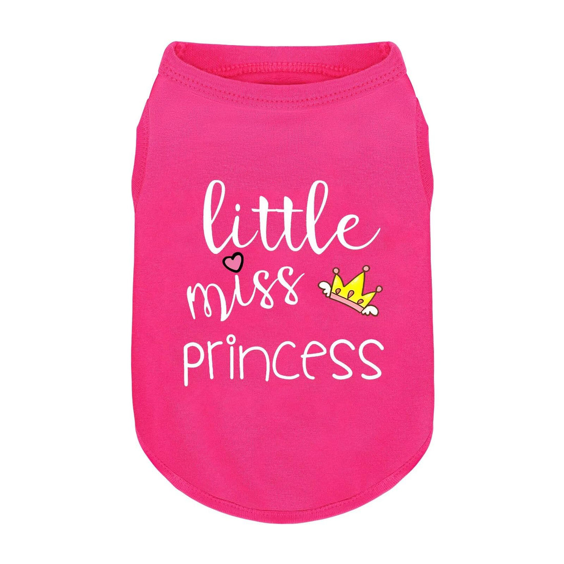 Pink Cotton Dog Shirt with 'Little Miss Princess' Print