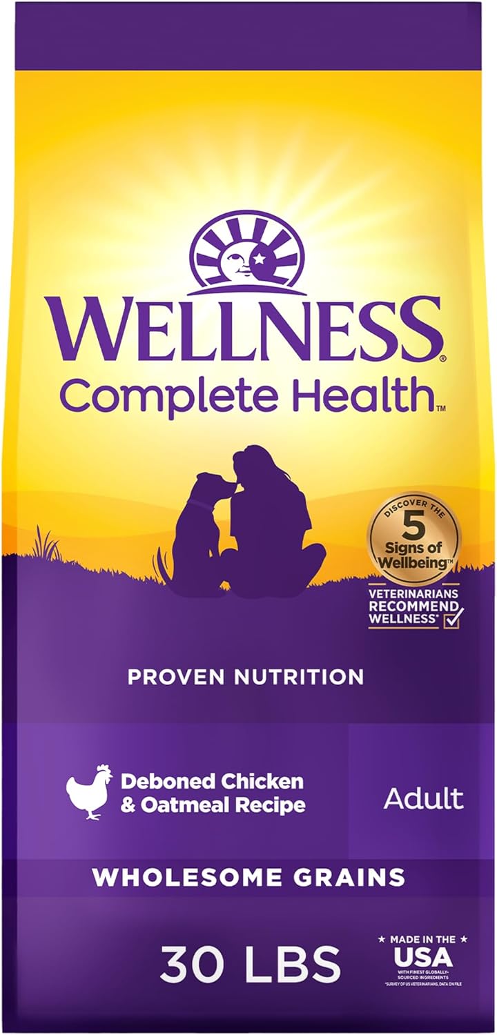 Wellness Complete Health Adult Dry Dog Food, Wholesome Grain Kibble