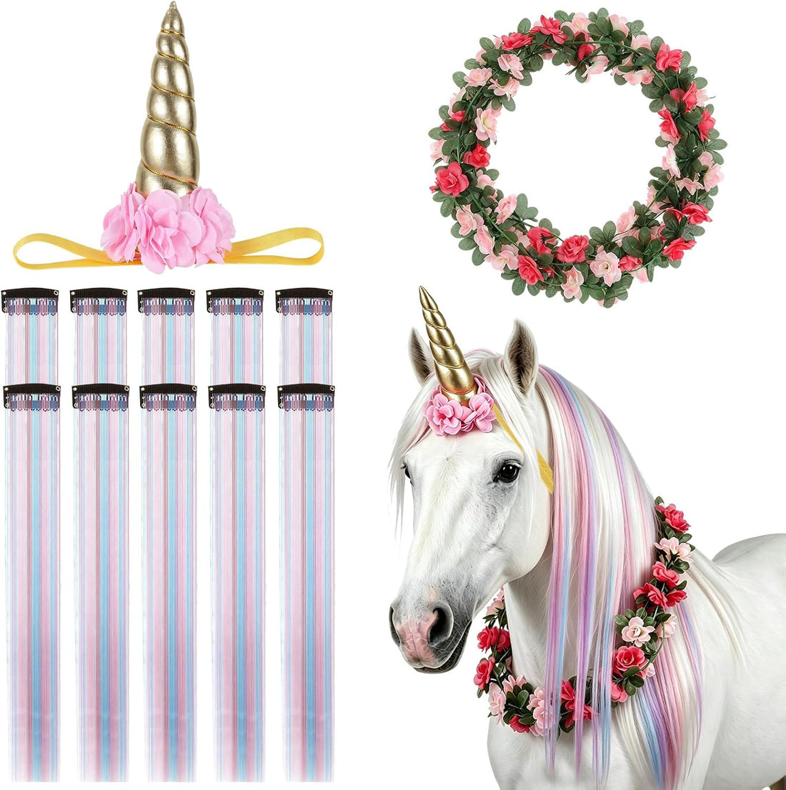 12Pcs Horse Accessories for Real Horses