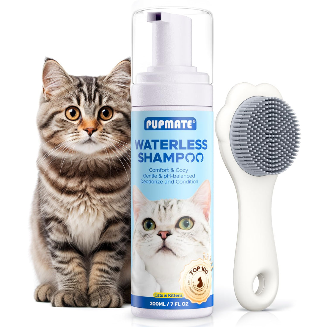 Cat Waterless Shampoo with Brush