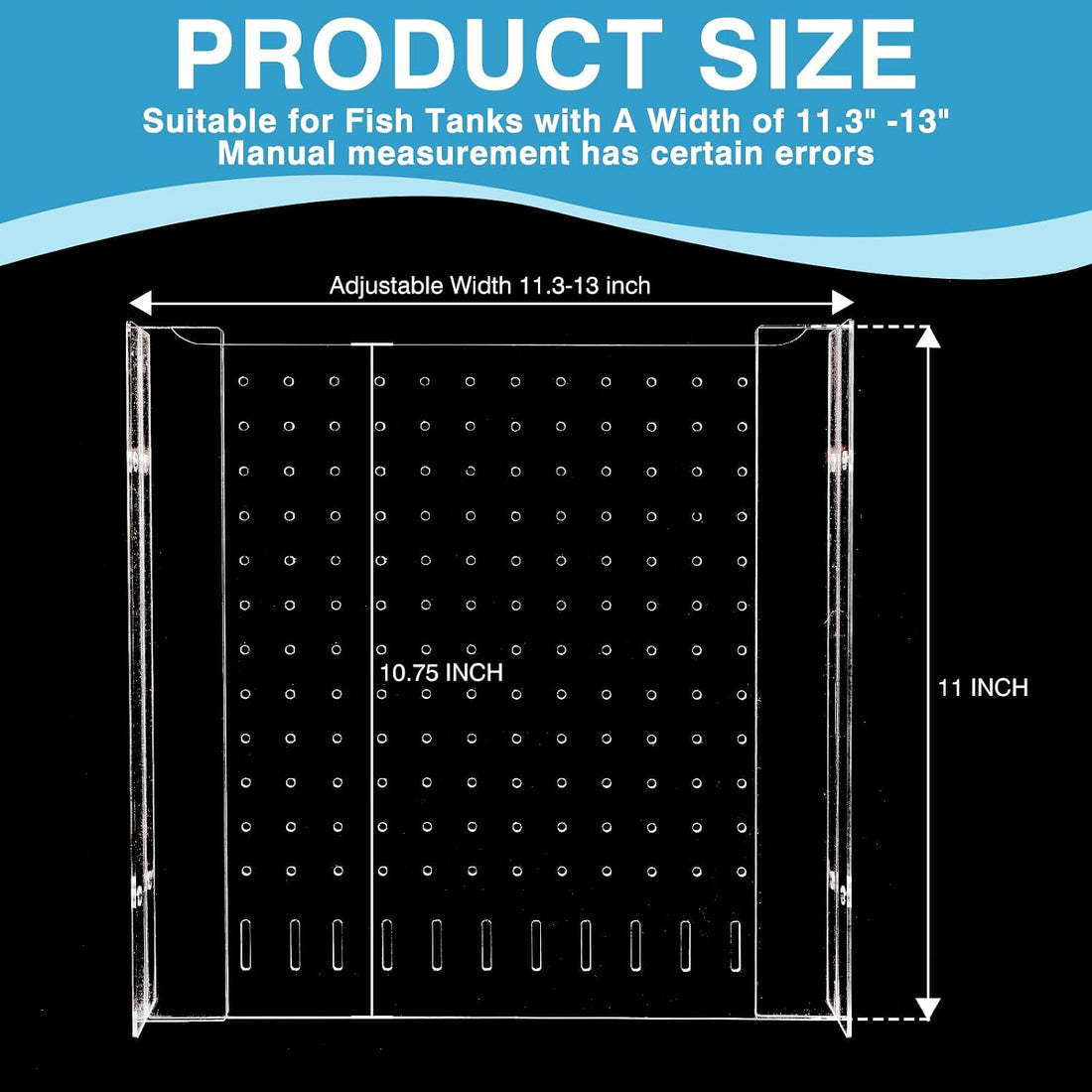 Aquarium Divider with Suction Cup, Clear, 11×11 in