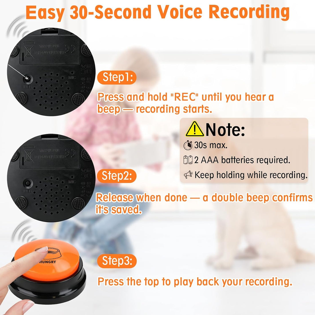 Dog Buttons for Communication, 8 Pack Recordable Dog Talking Buttons