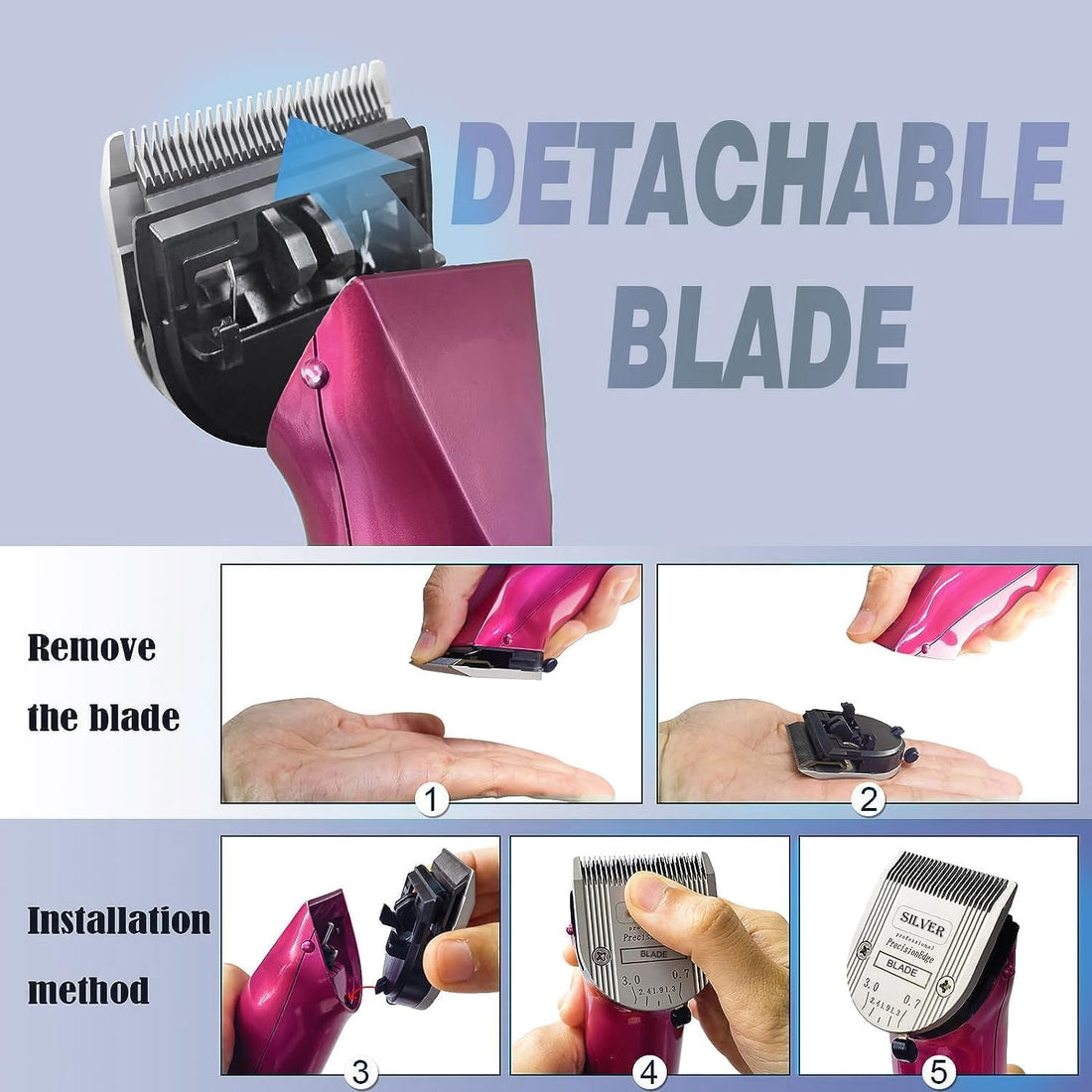 Sodaer 5 in 1 Replacement Blades Compatible with WAHL Bravura