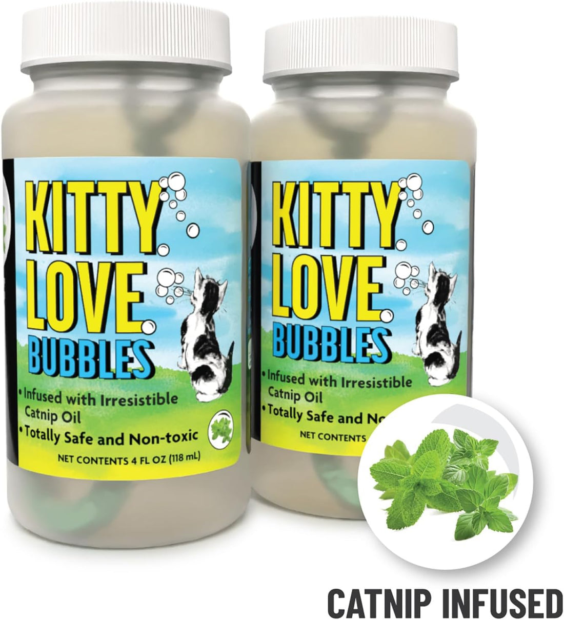 Kitty Love Bubbles: 2 Pack Catnip Scented - 4oz Bottles