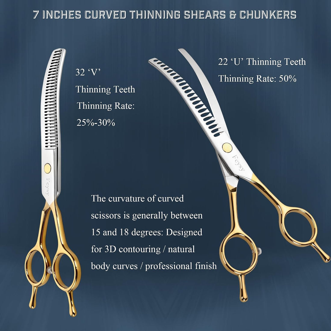 Dog Grooming Scissors Kit, Curved Pet Grooming Shears Set
