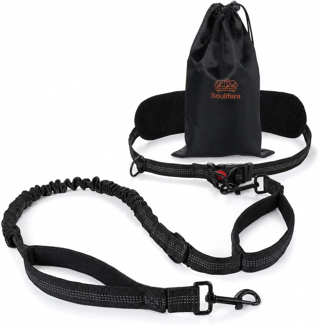 Hands Free Dog Leash, Adjustable Waist Belt 27-51"