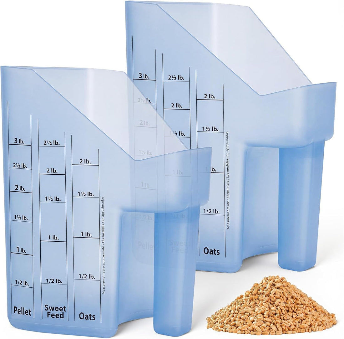 Uiifan 2 Pcs 3 Quart Horse Feed Scoop with Measurements for Farm