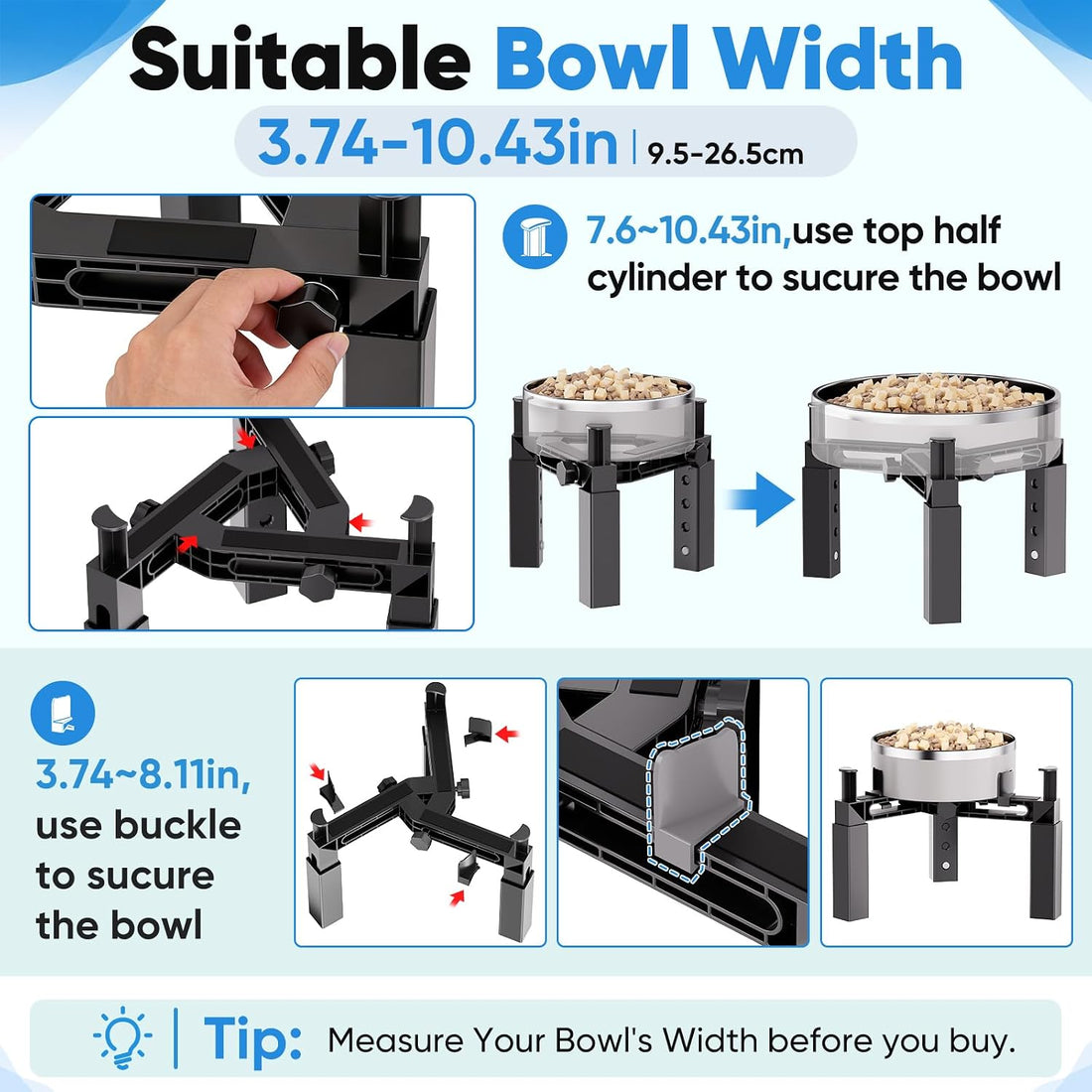 Aystkniet Dog Bowl Stand, Elevated Dog Bowl Holder Raised Dish
