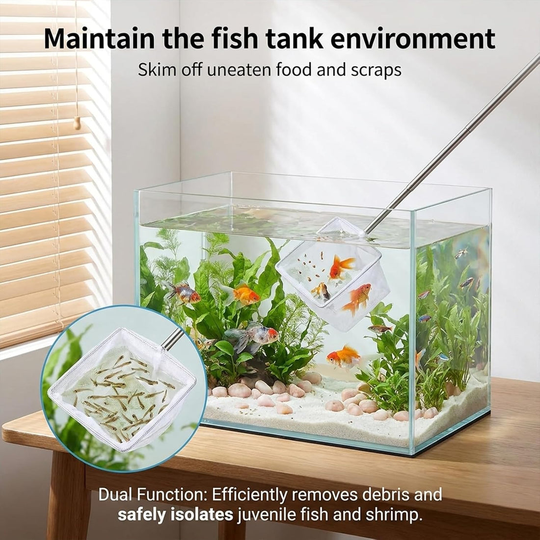 4PCS Fish Tank Shrimp Net Extendable Handle
