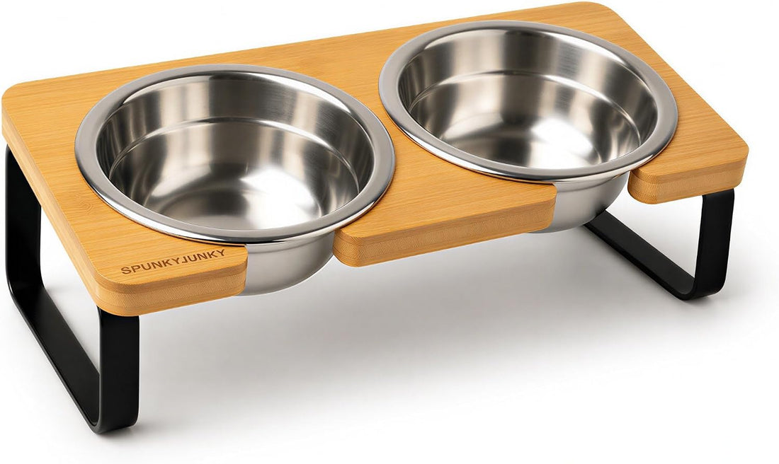 SPUNKYJUNKY Elevated Dog Bowls, 304 Stainless Steel