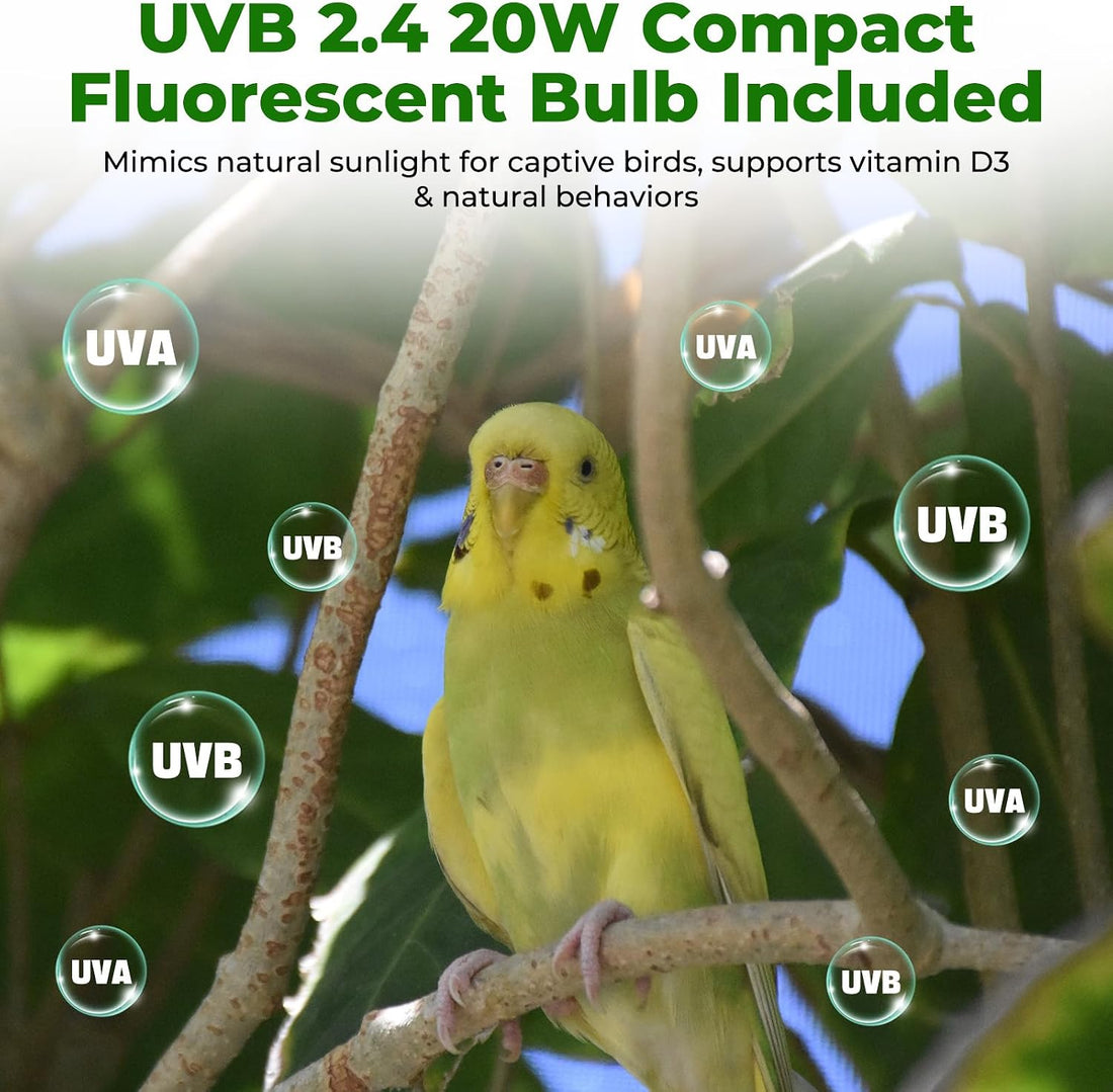 GlowUp 2.4% UVB Bird Cage Light Combo Kit