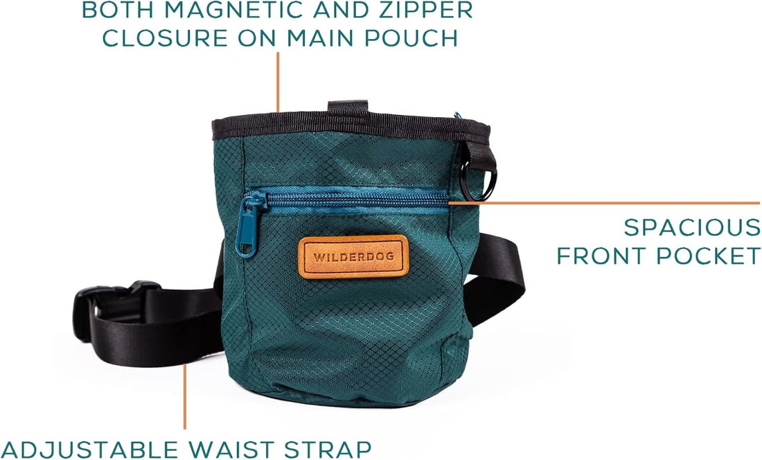 Wilderdog Dog Training Treat Pouch with Magnetic and Zipper Closure
