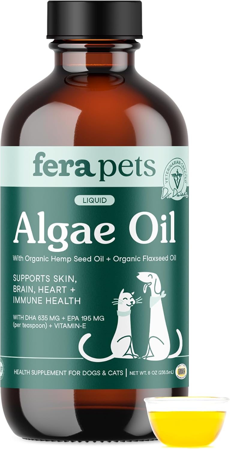Fera Pets Algae Oil - Cats & Dogs Omega 3 Oil - Vegan - Immune, Heart