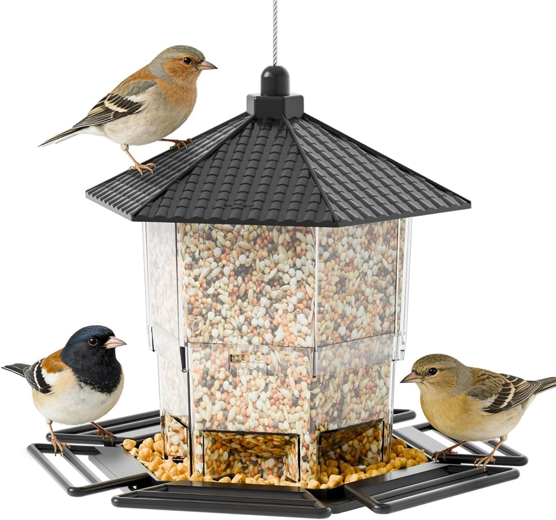 Yieach Hanging Bird Feeder for Outdoors,Large Hopper Squirrel Proof