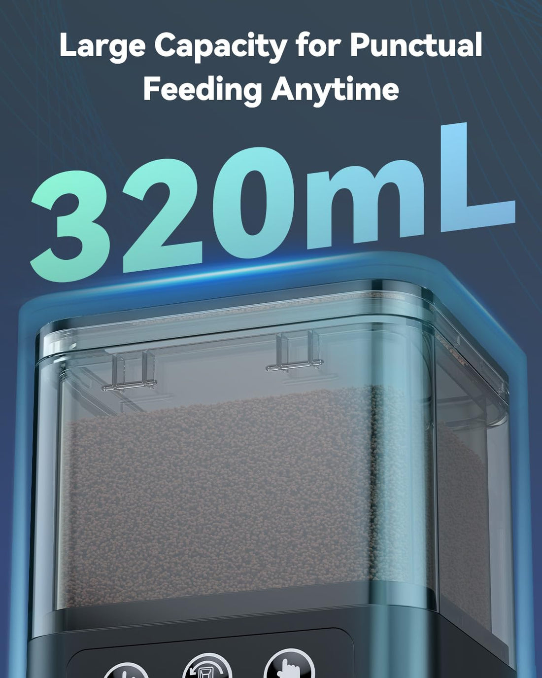 Pawfly Automatic Aquarium Fish Feeder, 320 mL Auto Fish Food Dispenser